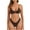 Coffee, variant on Bigersell Womens High Cut Bikini Sets - Trendy Ring Linked Spaghetti Straps Push up Vacation Swimsuit Two Piece Bathing Suits Swimwear Coffee M