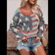 thumbnail image 4 of Suéter con Bandera Estadounidense para Mujer, Sudadera de Punto, Larga, Holgado, Estilo Invierno Otoño 1, Talla S, 4 of 8