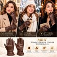 thumbnail image 6 of MRX Ladies Warm Winter Gloves Dress Thermal Lining Genuine Leather Brown, XS, 6 of 8