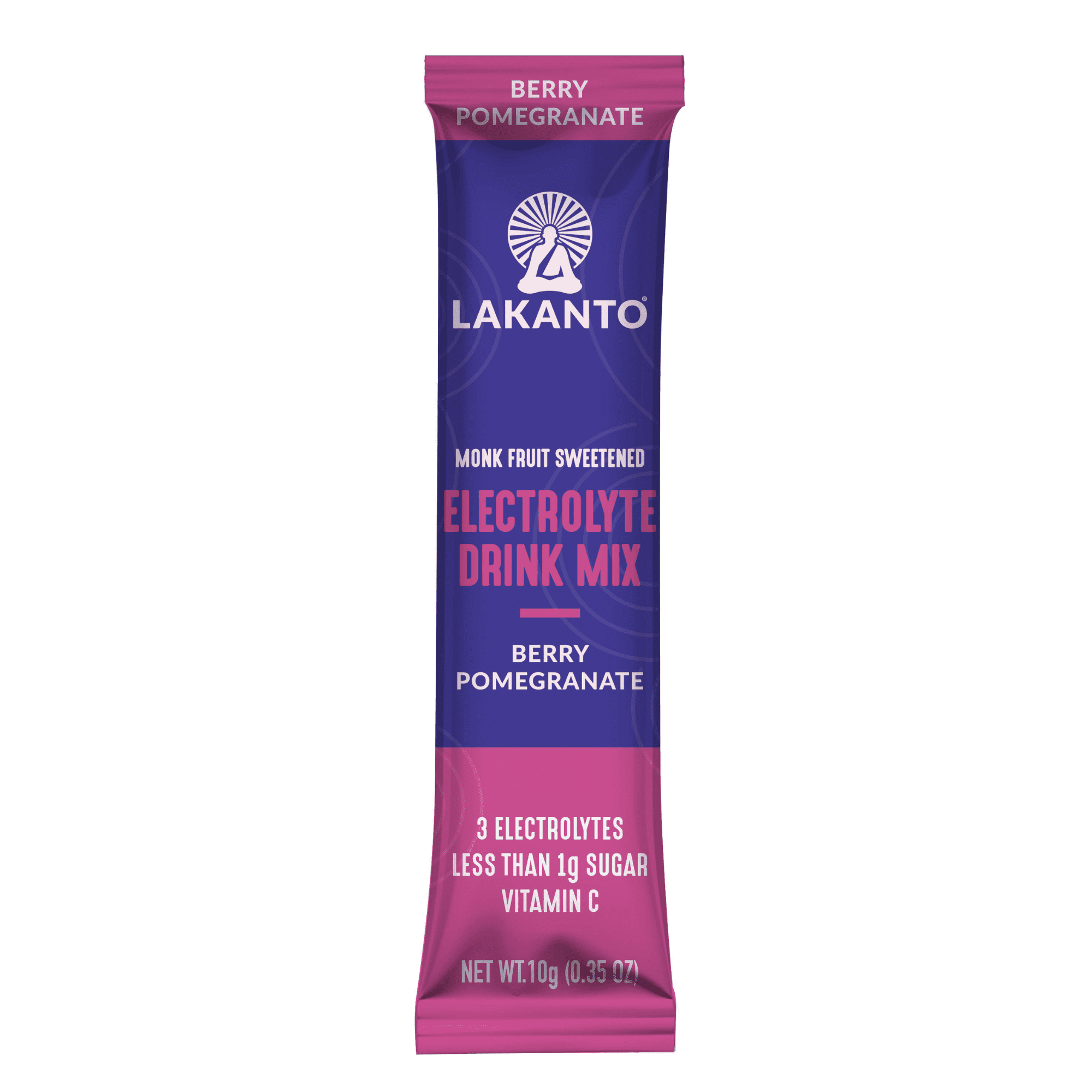 (2 pack) Lakanto Sugar-Free Hydration Pack, Electrolyte Drink Mix, Strawberry Lemonade & Berry Pomegranate Variety Pack (12 Sticks - Pack of 1)