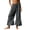 Dark Gray, variant on YYV Summer Outfits for Women 2026 Drawstring Waist Cropped Pants with Ruffle Hem Ankle Trousers with Pockets Casual Wear Beige XL