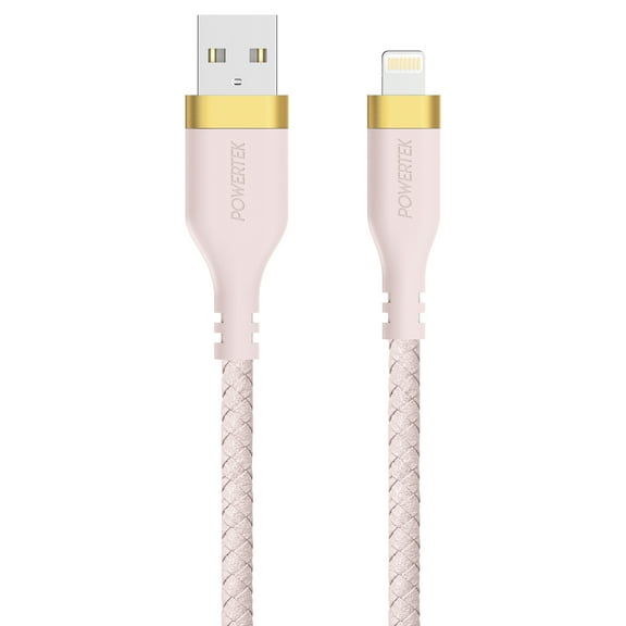 Liquipel Powertek Woven USB-A to Lightning - Pink