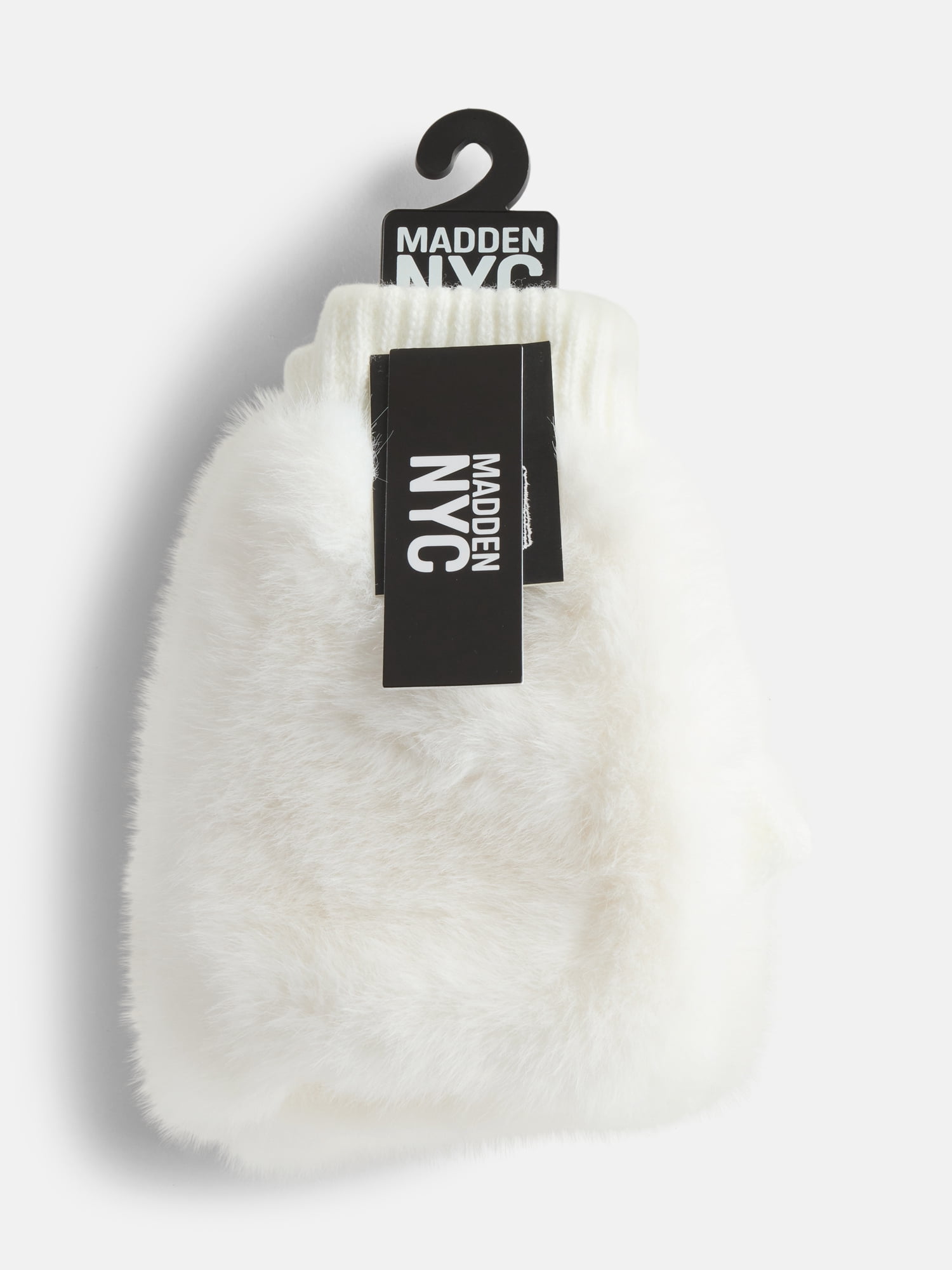 MNYC Women's Faux Fur Gloves, Ivory