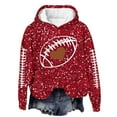 thumbnail image 5 of Sequins Football Hoodies for Women 2025 Fall Winter Glitter Sparkle Graphic Hooded Sweatshirt Y2K Pullover Tops, 5 of 6