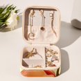 thumbnail image 6 of Peach Travel Portable Square Jewelry Stand - Earring Organizer, Earring Holder, and Jewelry Box - Suitable for Girls and Women, 6 of 6