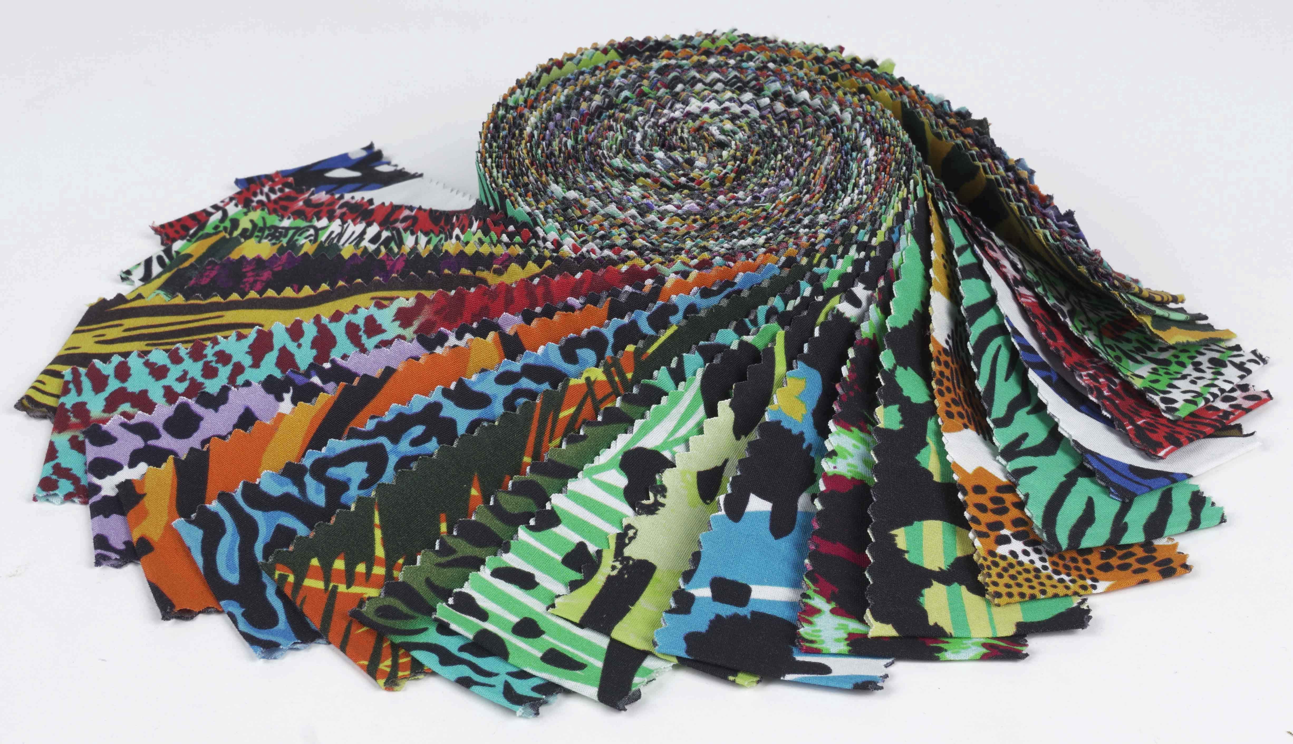 Soimoi 40Pcs Tie Dye Print Precut Fabrics Strips Roll Up 1.5x42inches Cotton Jelly Rolls For Quilting - Multicolor