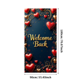 thumbnail image 3 of Welcome Back Theme Party Banner Heart Design Background Wedding Event Backdrop School Decorations Reunions Photo Props, 3 of 4