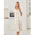 thumbnail image 2 of Ekouaer Cotton Long Nightgowns for Women Short Sleeve Night Gown Button House Dress Lace Trim Sleep Shirt Soft Nightshirt, 2 of 6