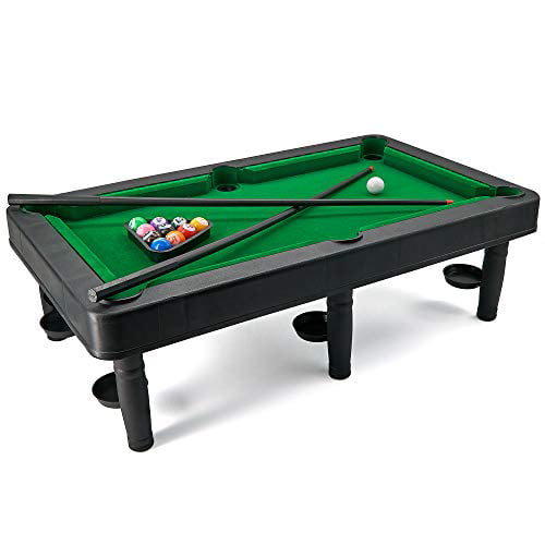 SRENTA X 11" Champion Pool Table with Mini Balls Cue Sticks Accessories, Complete Small Billiards Pool Table for Boys and Girls - Walmart.com