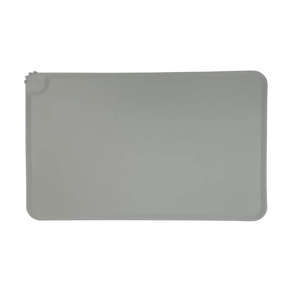 Dog Feeding Mat,100% Waterproof Food Grade Silicone Pet Food and Water Bowl Placemat,Dishwasher,High Raised Edge to Prevent Spills,Nonslip Tray to Stop Messes on Floor(11.8"×19",Gray)