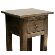 Sunset Trading Cottage Narrow Wood Side Table in Raftwood Brown/Antique Iron