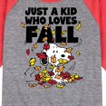 thumbnail image 3 of Peanuts - Just A Kid Who Loves Fall - Toddler And Youth Raglan Graphic T-Shirt, 3 of 7