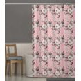 thumbnail image 2 of S4Sassy Pink Floral & Kingfisher Bird Water Repellent Bath Shower Curtain With Roller Rings Hook-60 x 70 Inch, 2 of 6