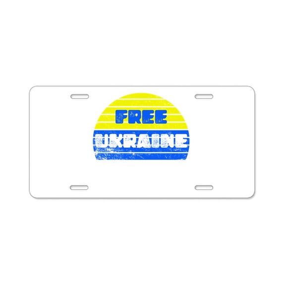 CafePress - Free Ukraine - Aluminum License Plate, Front License Plate, Vanity Tag