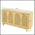 thumbnail image 3 of 59.84"Modern 4-Door Cabinet with Rattan Decorative Doors,for Bedroom,Living Room,Office,Easy Assembly, Natural, 3 of 10