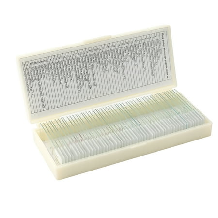 

50PCS/Set Biological Glass Sample Prepared Basic Animal Plants Insects Tissues Science Specimen Cover Slips Portable Educational Microscope Slides