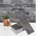 thumbnail image 1 of StyloVue 4 Pieces Peel and Stick Backsplash for Kitchen, 3" x 6" PVC Subway Tile 2025 Upgraded Gray-Gold Stone Backsplash Stick on Tile Elevate Kitchen Fireplace RV, 1 of 8