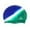 Blue/Jade, variant on Water Gear Jazz Silicone Swim Cap - BLUE/JADE