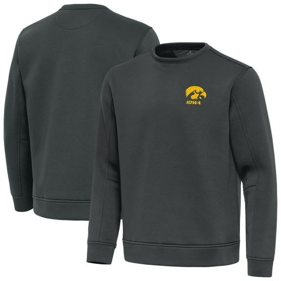 Men's Antigua Charcoal Iowa Hawkeyes Relevant Pullover Sweatshirt