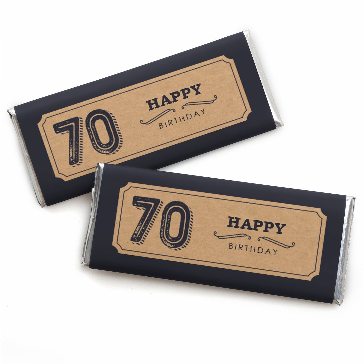 70th milestone birthday candy bar wrappers party favors set of 24 candy bar wrappers