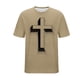 thumbnail image 5 of Camisas de Manga Corta de los Hombres Casual Pascua-Impresión Suelta Deportes Elásticos Cuello Redondo, Suave Blusa de Poliéster Spandex, 5 of 6