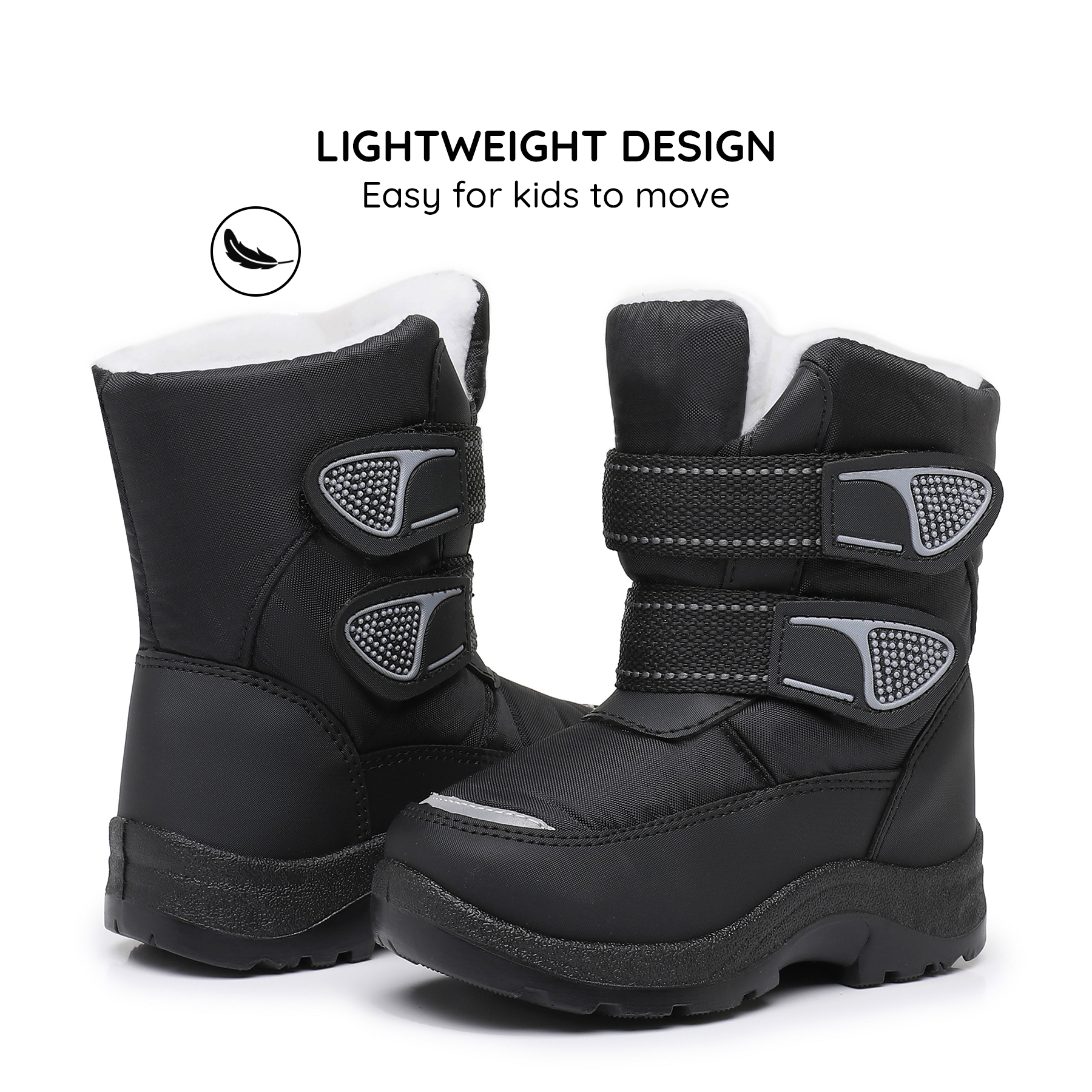Apakowa Kids' Snow Boots with Water-Resistant Upper photo 5