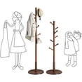 thumbnail image 4 of Coat Rack with 7 Rounded Hooks, Hall Tree, Coat Stand Dark Walnut, 4 of 8