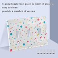 thumbnail image 3 of Yayeee Toggle Light Switch Wall Plate 3-Gang 6.37"x4.48" Decorative Outlet Cover, White Retro Pattern, 3 of 7