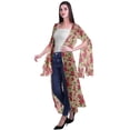 thumbnail image 3 of Moomaya Open Front Printed Georgette Shrug Slit Sleeve Beach Cover Up For Women, 3 of 5