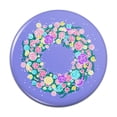 thumbnail image 1 of Spring Wreath Flowers Pinback Button Pin, 1 of 4
