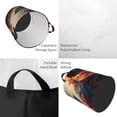 thumbnail image 3 of Laundry Basket, Dynamic Fire Bird Art Laundry Hamper Waterproof Laundry Bag Clothes Hamper Laundry Bin with Handles for Bedroom, Living Room, Kids Room, 3 of 6