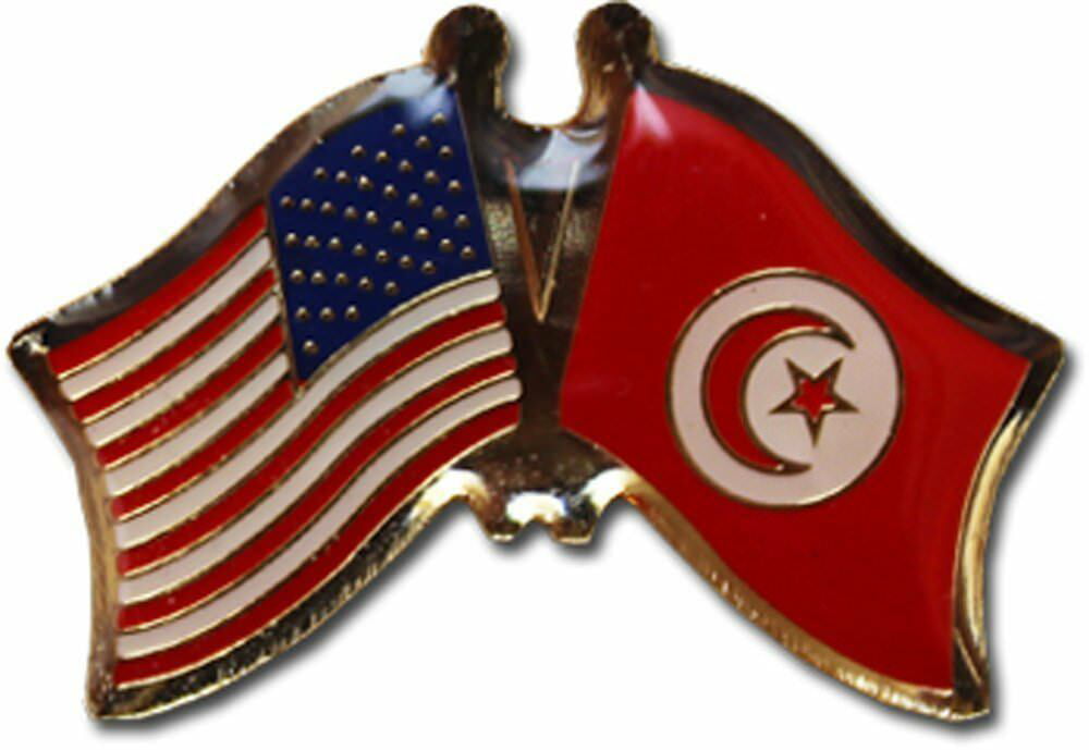 USA American Tunisia Friendship Flag Bike Motorcycle Hat Cap lapel Pin 