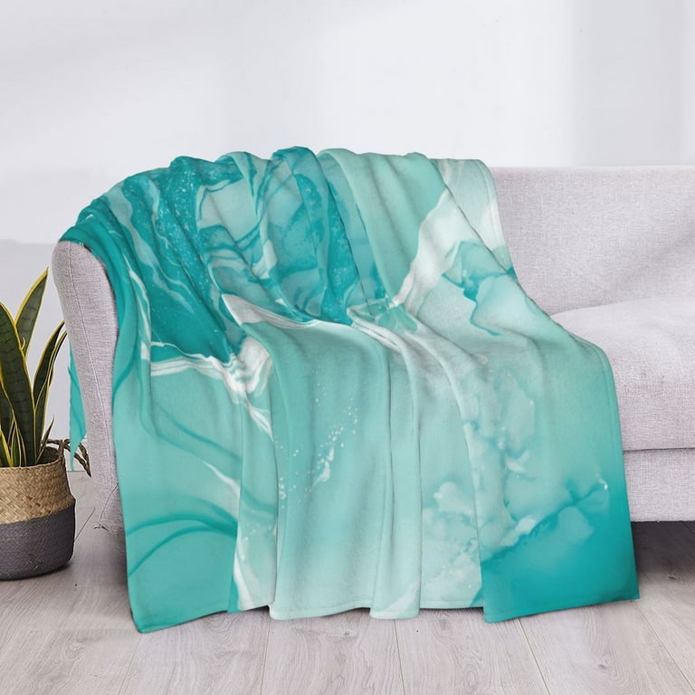 Throw Blanket for Couch Teal Turquoise Super Soft Fuzzy Comfy