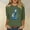 Green#1, variant on Womens Tops Womens Plus Size $5,Fall Clothes Womens Tops Long Sleeve,Women's New 3/4 Sleeve Western Style Printed Casual Top T-shirt Black M