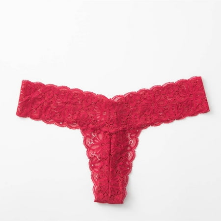 DondPO Womens Underwear Panties for Women Women s Stretch Bikini G-String Panty Lace Trim 5 Colors Comfy Sexy Underwear Lingerie for Women Seamless Underwear Cotton Underwear Wine L