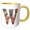 Yellow/White, variant on 3drose, Boho Floral Monogram Initial W, 11oz Two-tone Red Mug