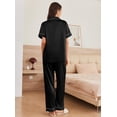 thumbnail image 2 of EKOUAER Silk Pajamas for Women Set Satin Short Sleeve Pajama Set Button Silky Pjs 2 Piece, 2 of 6