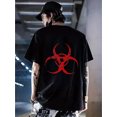 thumbnail image 1 of Men's Biohazard Graphic Print Plus Size T Shirt Bold Red & Black Geometric Design, 1 of 5