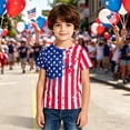 thumbnail image 2 of MuXiKeJi ClothesKids 4th of July American Flag Cotton T-Shirt Toddler Baby Boys Girls Patriotic Independence Day Outfit, 2 of 5