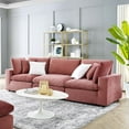 thumbnail image 2 of Modway Commix Down Filled Overstuffed Performance Velvet 3-Seater Sofa in Navy, 2 of 7