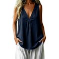 thumbnail image 3 of Breezora Womens Summer Loose V Neck Sleeveless Tank Top Solid Lightweight Breezy Casual Blouse, 3 of 6
