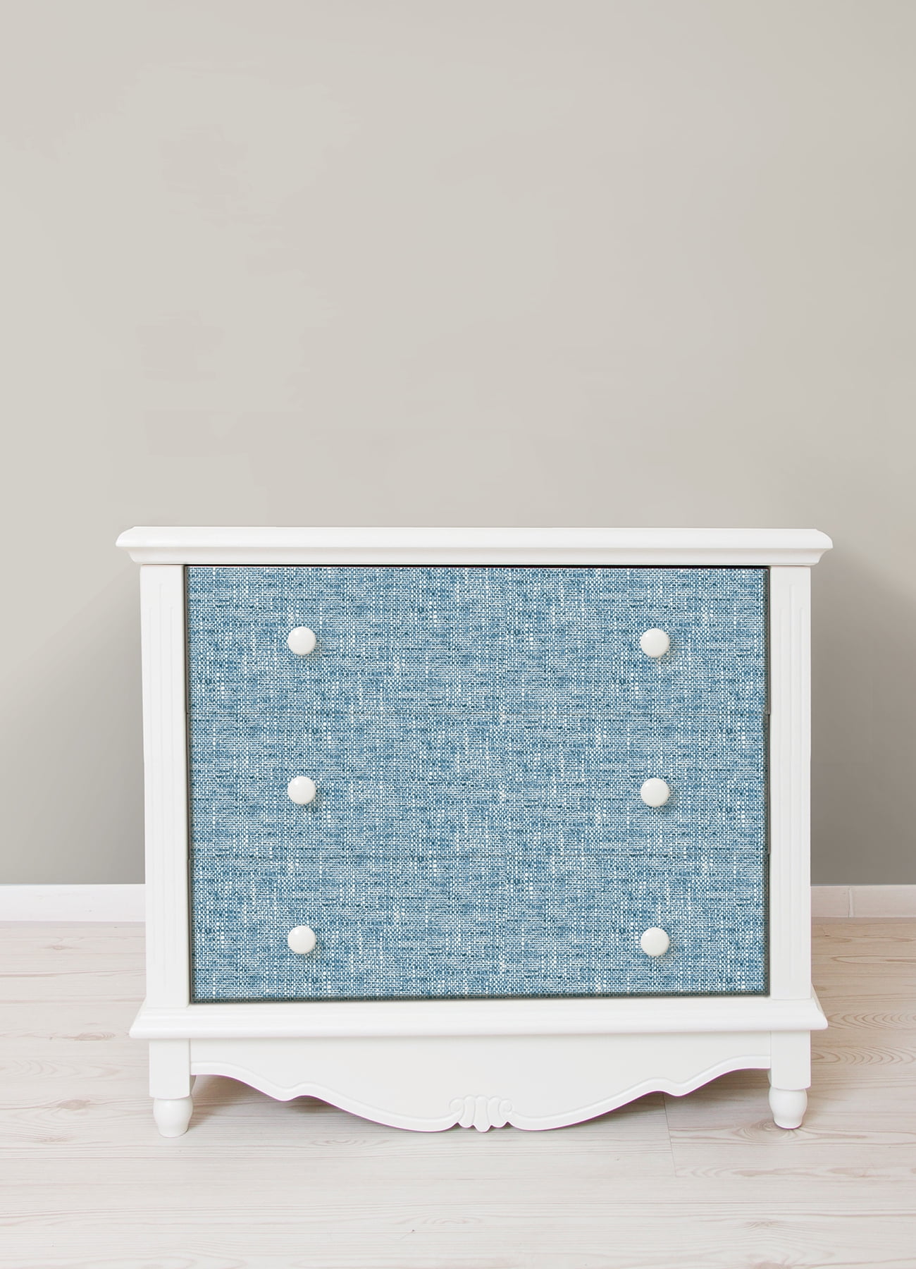 NuWallpaper Navy Poplin Texture Raised Ink Vinyl Peel And Stick Wallpaper, 216-in by 20.5-in, 30.75 sq. ft.