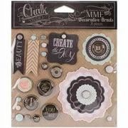 My Minds Eye Chalk Studio Decorative Brads 21/Pkg -