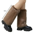 thumbnail image 5 of Yesbay 1 Pair Faux Fur Leg Warmers for Women Plush Soft Boot Cuff Sleeves Fluffy Furry Leg Sleeve, 5 of 8