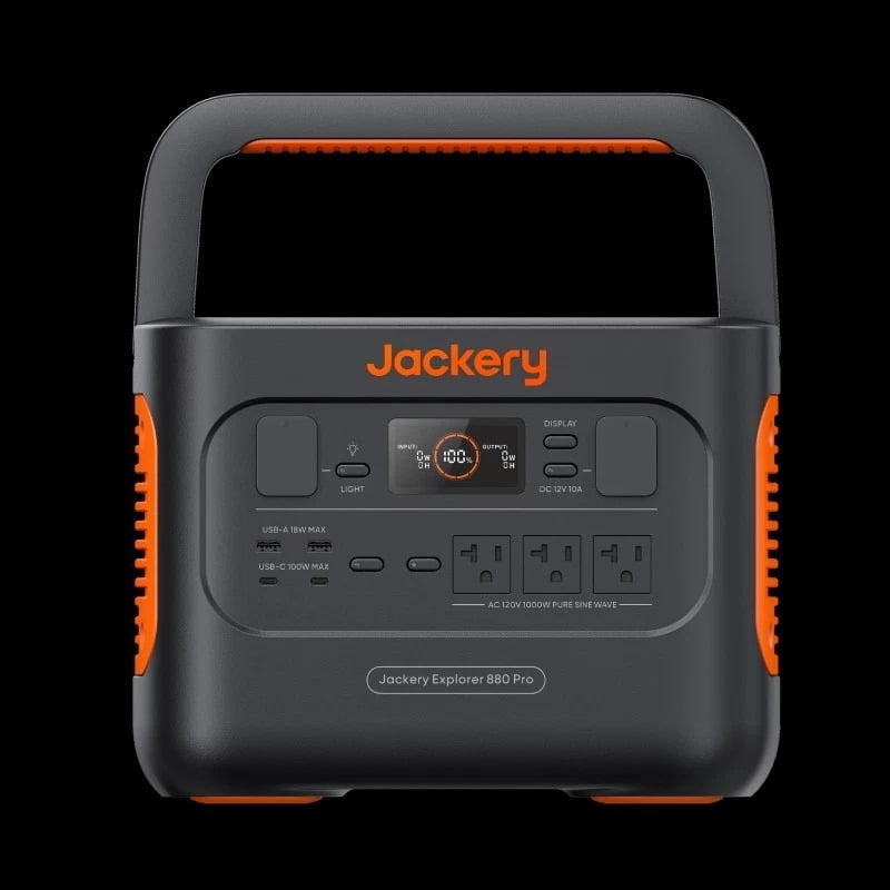 Restored Jackery 880 Prop Portable Power Station Explorer - 880W Outdoor Solar Generator Mobile Lithium Battery Pack - with 100W Mini Solar Panel - Multi-mode fast charging - Black (Refurbished)