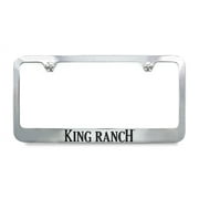 King Ranch Wordmark Chrome Plated License Plate Frame Holder Wide Bottom 2 Hole