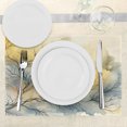 thumbnail image 3 of Ambesonne Yellow Place Mats Set of 4, Autumnal Melancholy Branches, Standard Size, Khaki Slate Blue Eggshell, 3 of 5