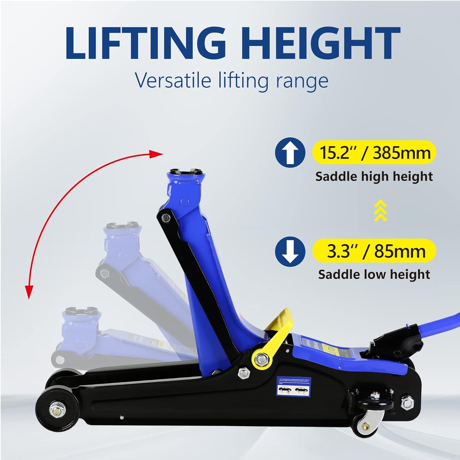 POVANLI Floor Jack, 2 Ton Low Profile Floor Jack, 3t jack stand Tire Repair Kit Heavy Duty Steel Racing Floor Jack with Single Piston Quick Lift Pump, Floor Jack Lifting Range 3.3"-15.2"