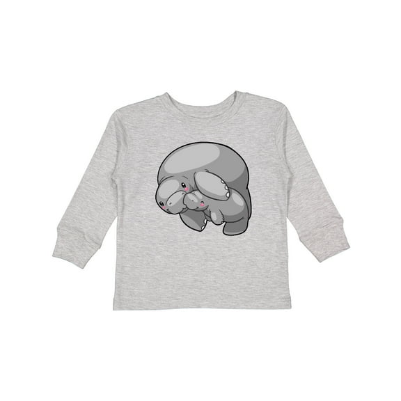 Inktastic Cute Manatee Family Boys or Girls Long Sleeve Toddler T-Shirt