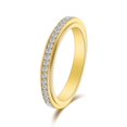 thumbnail image 2 of Anillo de mujer de acero inoxidable con diamantes redondos simples y giratorios de estilo coreano europeo y americano, anillo de dedo con temperamento dorado, joyería de mano, 2 of 5